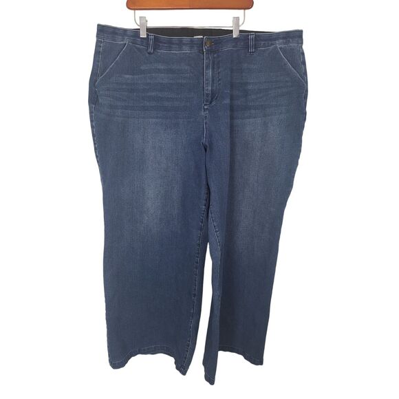 Catherines Jeans 24W Womens Bootcut High Rise Medium Wash Plus Size Stretch - Picture 1 of 5